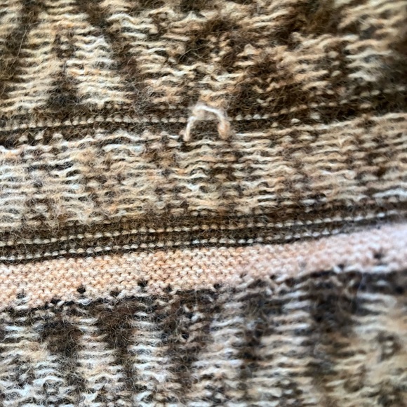 New women’s Lucky Brand Aztec fair isle brown open front shawl neck cardigan. XL - Picture 16 of 16